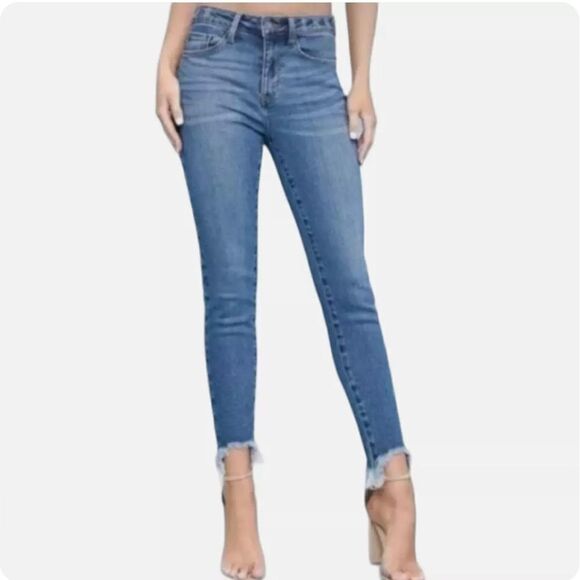 Judy Blue High Waist Skinny Fit Shark Bite Hem JB8842 3/26 - Picture 1 of 13